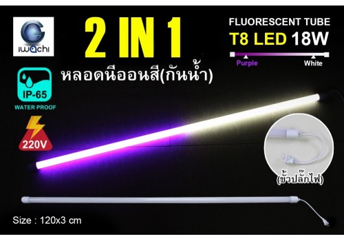 หลอดนีออนสีกันน้ำ 2 IN 1 IWC-LED-GE8318-N-WHITE/PURPLE